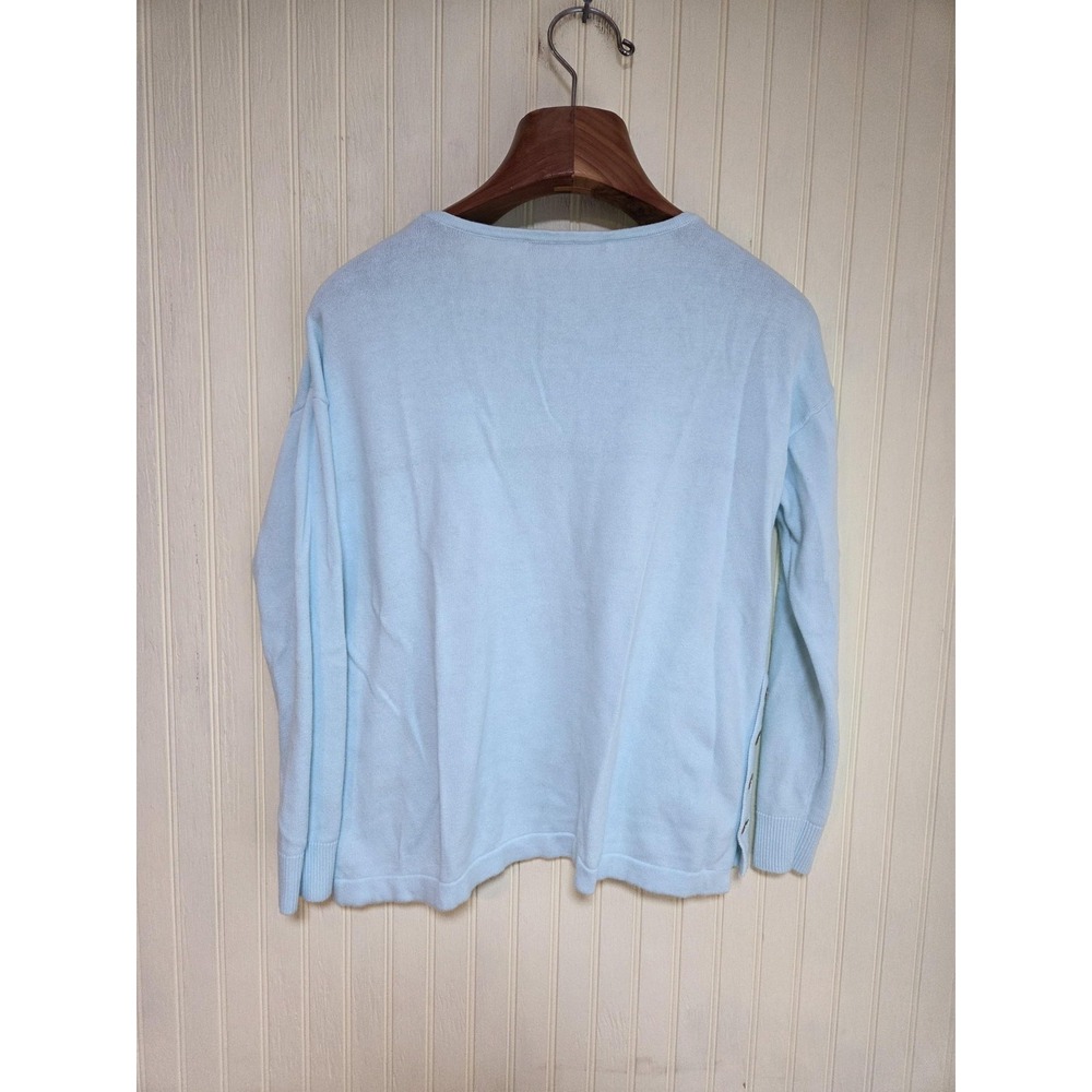 Lilly‎ Pulitzer Sweater Womens XS Blue Pineapple Sequin Side Button Pullover - Picture 3 of 9